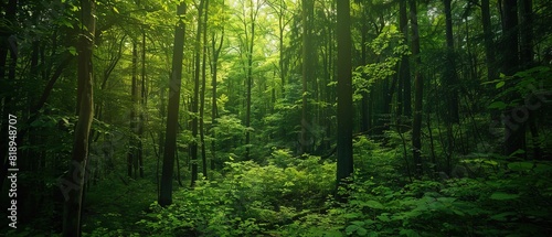 Green forest ultrawide wallpaper © Antiga