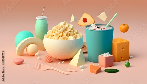Vibrant D Rendered Food Offering a Modern Take on Still Life