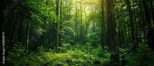 Green forest ultrawide wallpaper