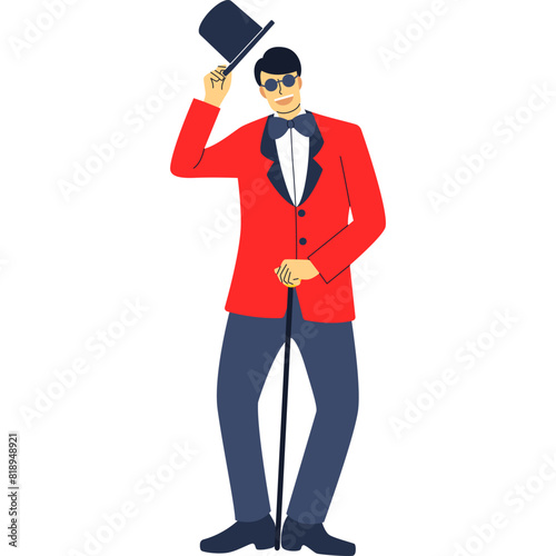 Showman Flat Illustration