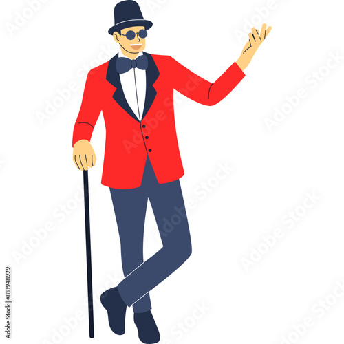Showman Flat Illustration