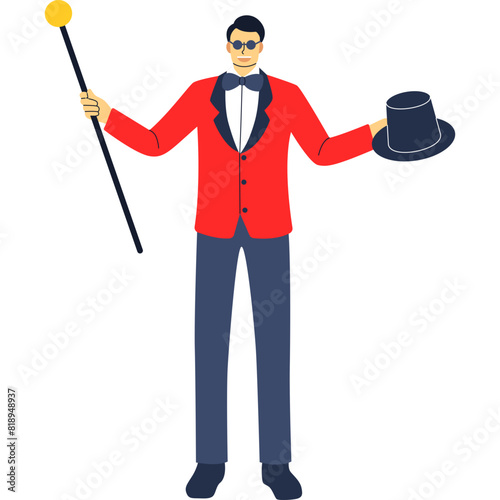 Showman Flat Illustration