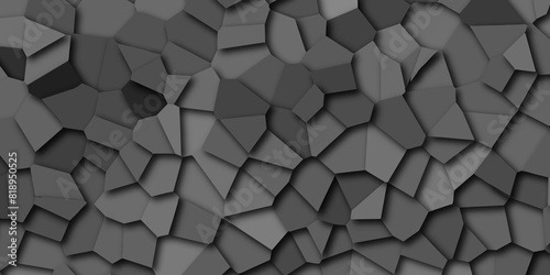 Abstract black and gray broken stained glass background design with line. geometric pattern with 3d shapes vector Illustration. black broken wall paper in decoration.