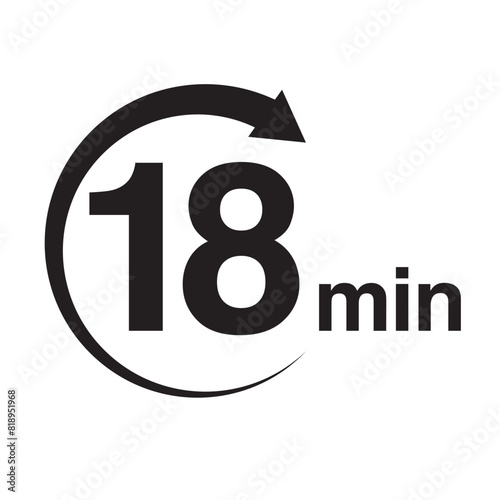 18 minute arrow timer icon vector illustration eps
