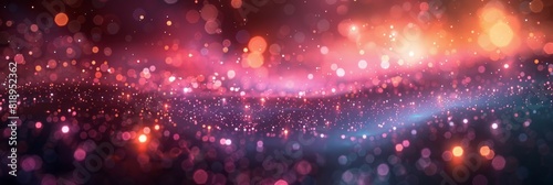 A vibrant, unfocused light shines brightly in the dark, creating a colorful haze