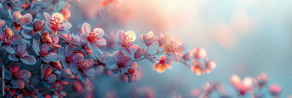 A close-up of a cluster of flowers in full bloom on a tree branch
