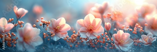 A cluster of various flowers scattered across a grassy field