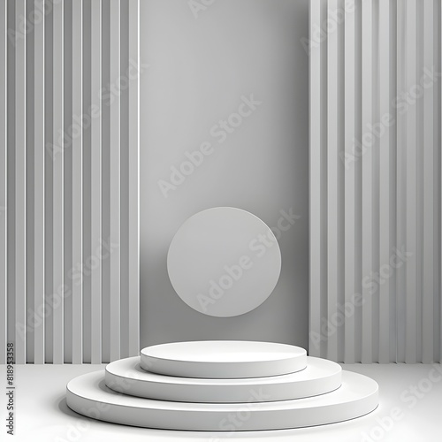 Minimalist Monochrome Podium Professional Product Showcase for High Definition K Heightened Presentation