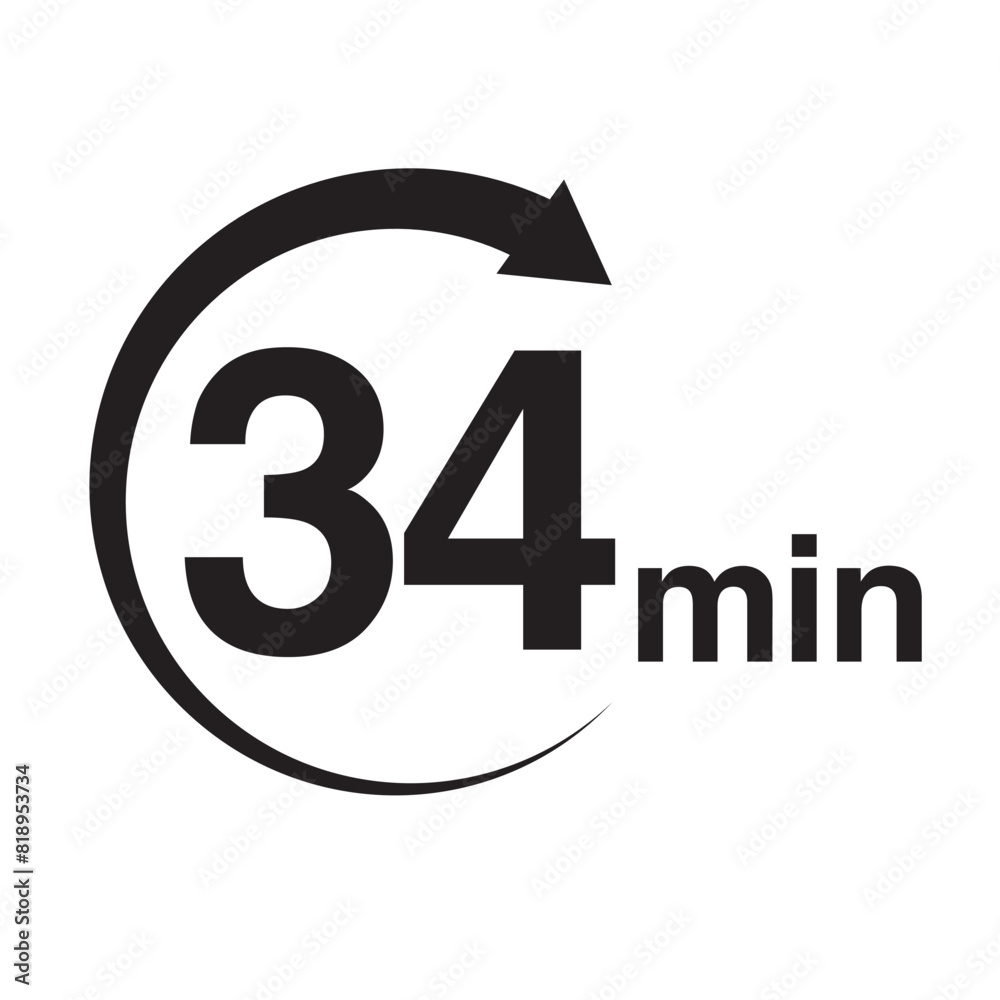 34 minute arrow timer icon vector illustration eps 34 minute arrow timer icon vector illustration eps