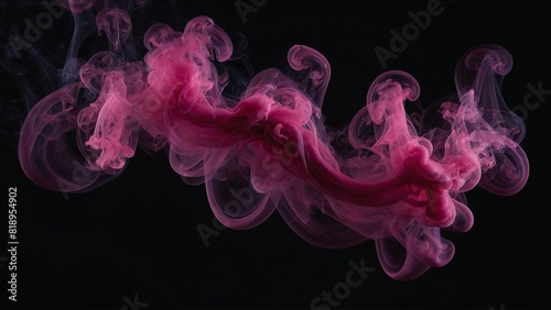 translucent pink smoke swirls flowing on black background  abstract wallpaper