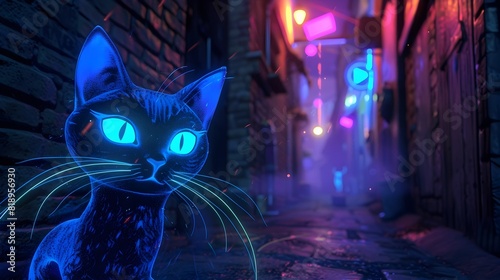 Neon Cat s Enchanting Alleyway