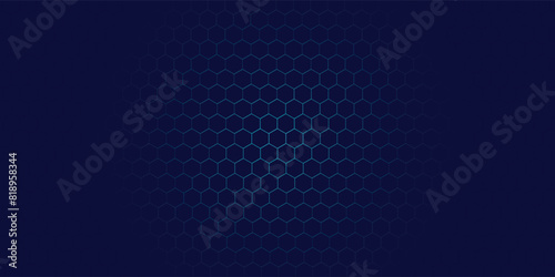 Dark hexagon abstract technology background with purple colored bright flashes under hexagon. Hexagonal gaming vector abstract tech background. vector ilustration