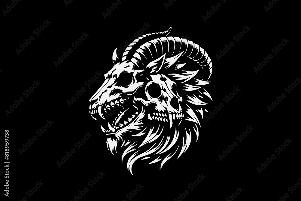 dark art skeleton mosnter bull vector design dark art skeleton mosnter bull vector design