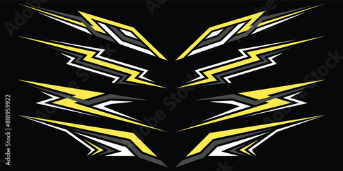 Sport car decal stripes. Speed lines, Sports stripes, racing tuning strips and car sticker vector set. Vector illustration	
