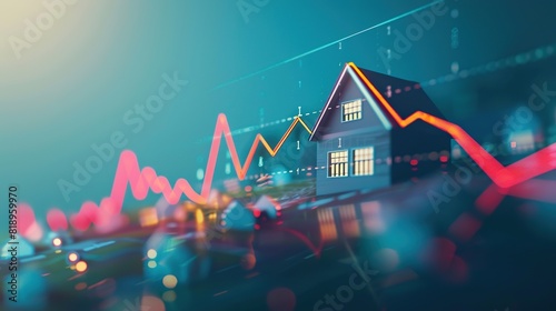 Softly blurred image of a line graph symbolizing the fluctuating nature of property prices