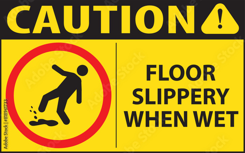 Floor slippery when wet sign vector.eps