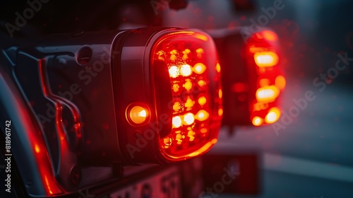 Illuminated Truck Brake Lights Signaling Safety and Control on the Road