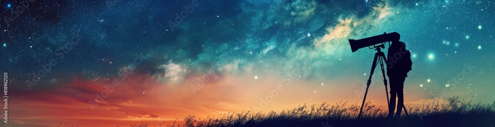 Whimsical Patterns Of Summer Stargazing. With Copy Space, Abstract Background