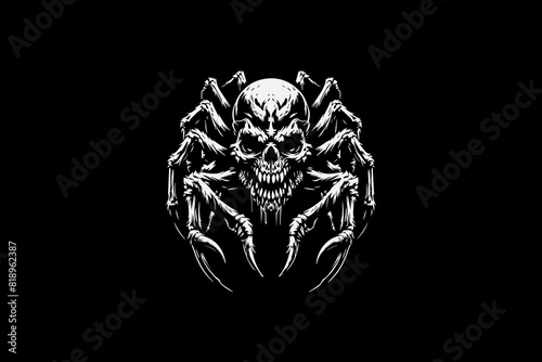 Skull spider dark art Vector Graphic  Illustration