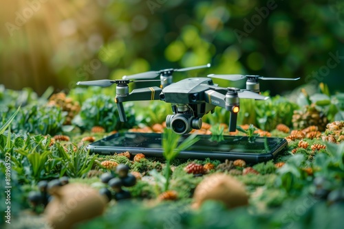 Agricultural drones for environmental adaptation and efficient harvesting, featuring remote monitoring and desert agriculture technologies for sustainable smart farming practices. © Leo