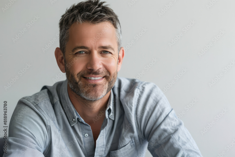 portrait of a handsome bearded man in his 40s portrait of a handsome bearded man in his 40s