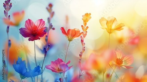 Field flowers with warm glow © antkevyv