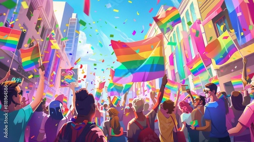 Vibrant Pride Parade Illustration