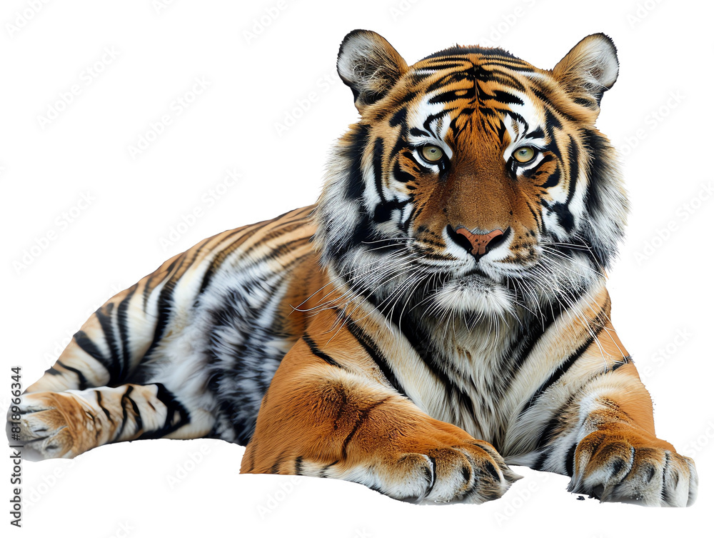 The tiger is a large cat that is found in Asia, sitting. The tiger is a large cat that is found in Asia, sitting.
