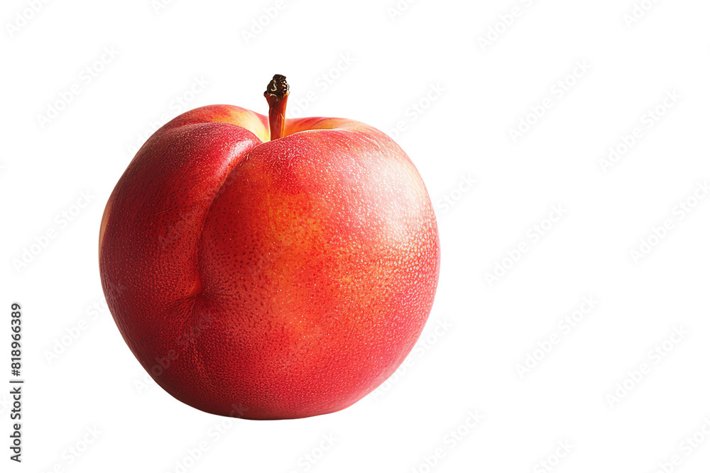 red peach isolated on white background, PNG