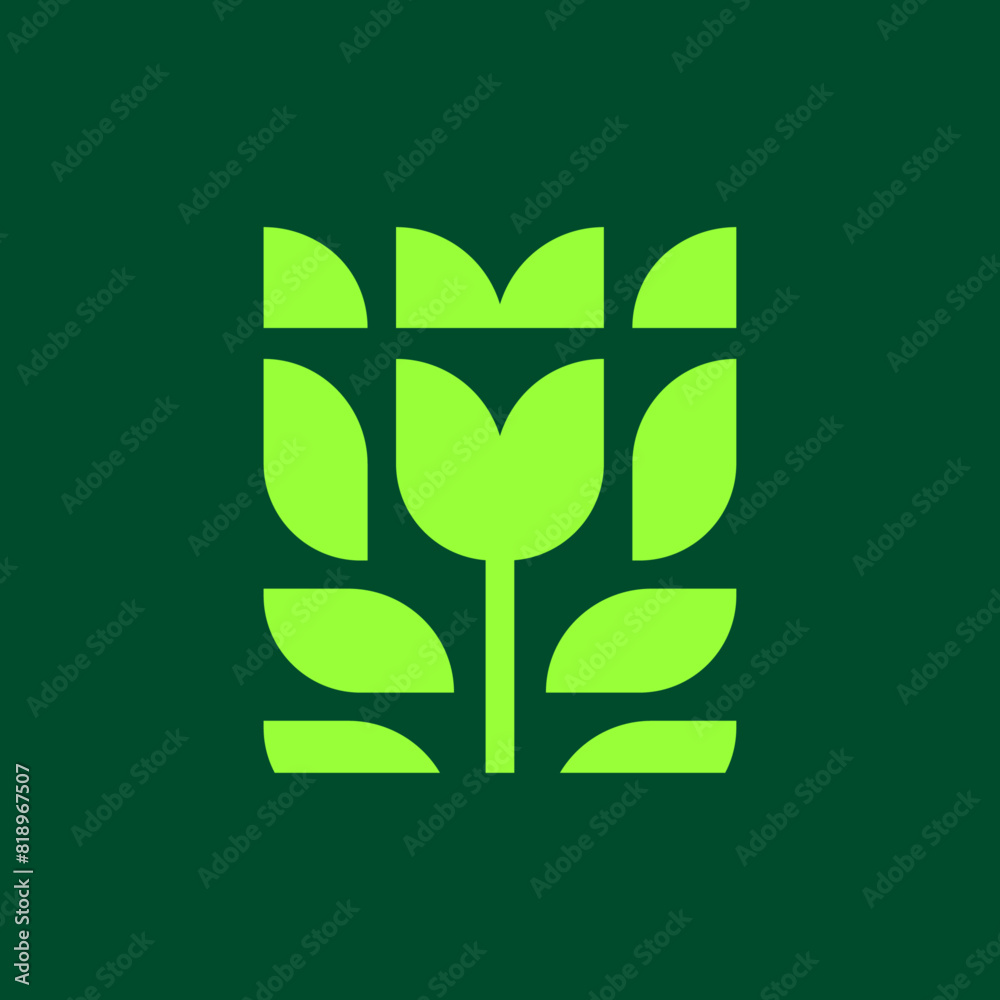Green abstract flower logo vector icon illustration