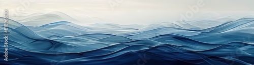 Whimsical Abstract Waves Depicting A Summer Sea. With Copy Space, Abstract Background