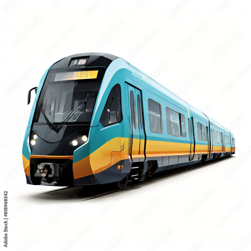 Modern train without background