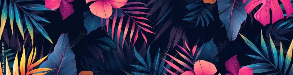 Bold Patterns Inspired By Summer Nights. With Copy Space, Abstract Background