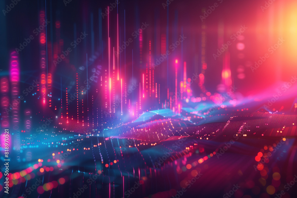 Obraz premium stock market on trading graph in futuristic concept