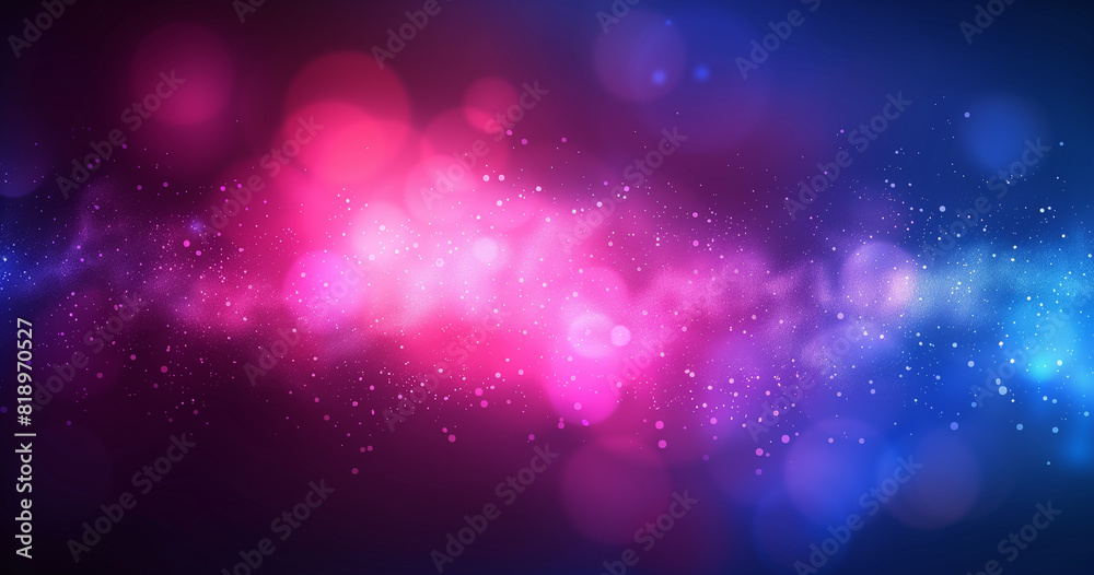Abstract Pink and Blue Bokeh Lights on Dark Background, Ideal for Festive and Fantasy Themes