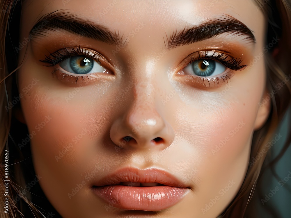 eye makeup for a woman. eyes highlighted by the precise work of a beautician. eye makeup for a woman. eyes highlighted by the precise work of a beautician.