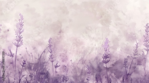 A delicate watercolor background in lavender, with ample copy space, ideal for greeting cards.