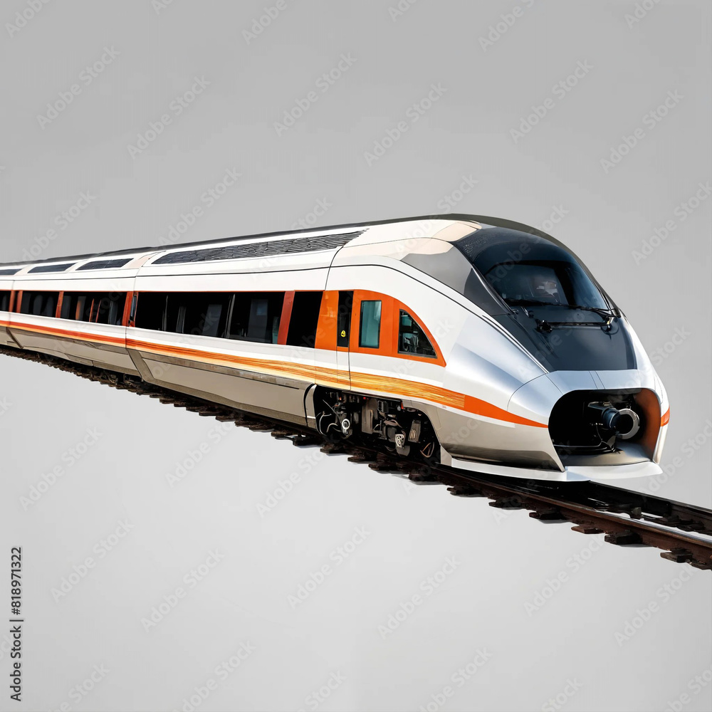 Modern train without background