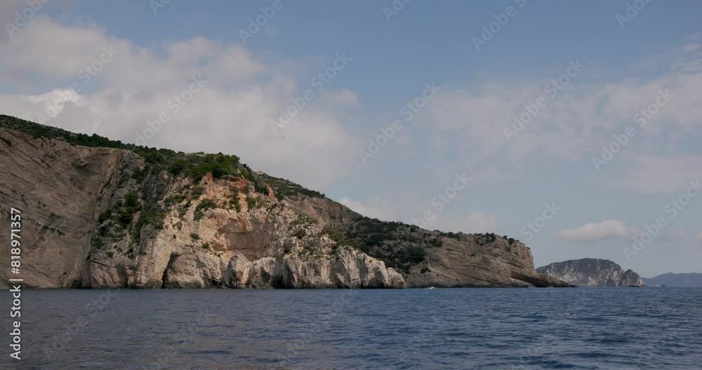 Sailing with high speed along the southern coast of Zakynthos, Greece Sailing with high speed along the southern coast of Zakynthos, Greece