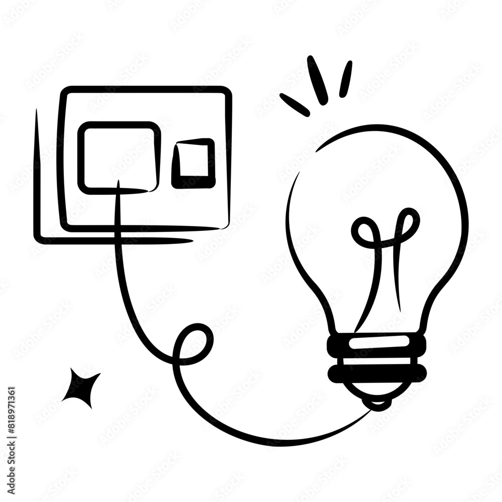 A hand drawn icon of idea generation A hand drawn icon of idea generation