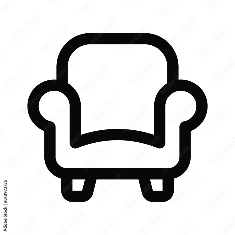 Armchair, sofa, couch icon, isolated on white background. Furniture symbol Armchair, sofa, couch icon, isolated on white background. Furniture symbol