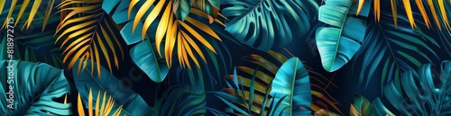Wallpaper Mural Bold Tropical Patterns With A Summer Feel. With Copy Space, Abstract Background Torontodigital.ca