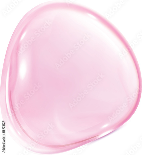 3d pink soap ball Realistic rainbow water bubble