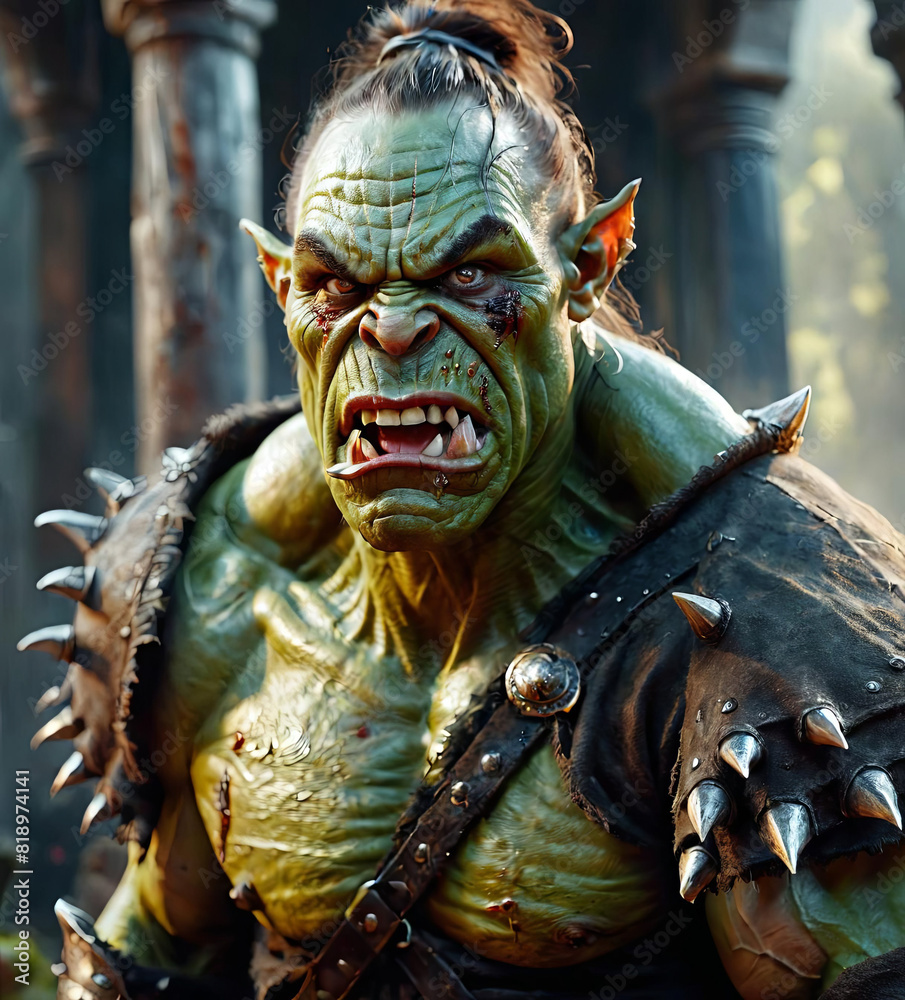 Dynamic Action Portrait of Crying Half-Orc Artificer Gen AI Dynamic Action Portrait of Crying Half-Orc Artificer Gen AI