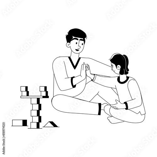 Check out glyph illustration of dad playing with son 
