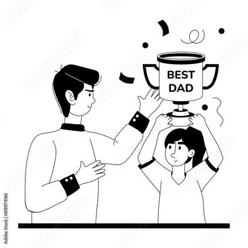 Grab this glyph illustration of dad award 