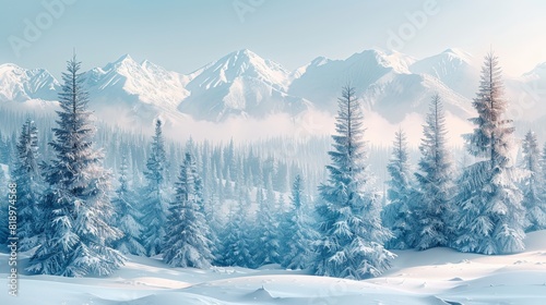 Illustration of a snow-covered mountain