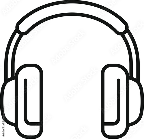 Simple vector illustration of overear headphones in a clean line art style