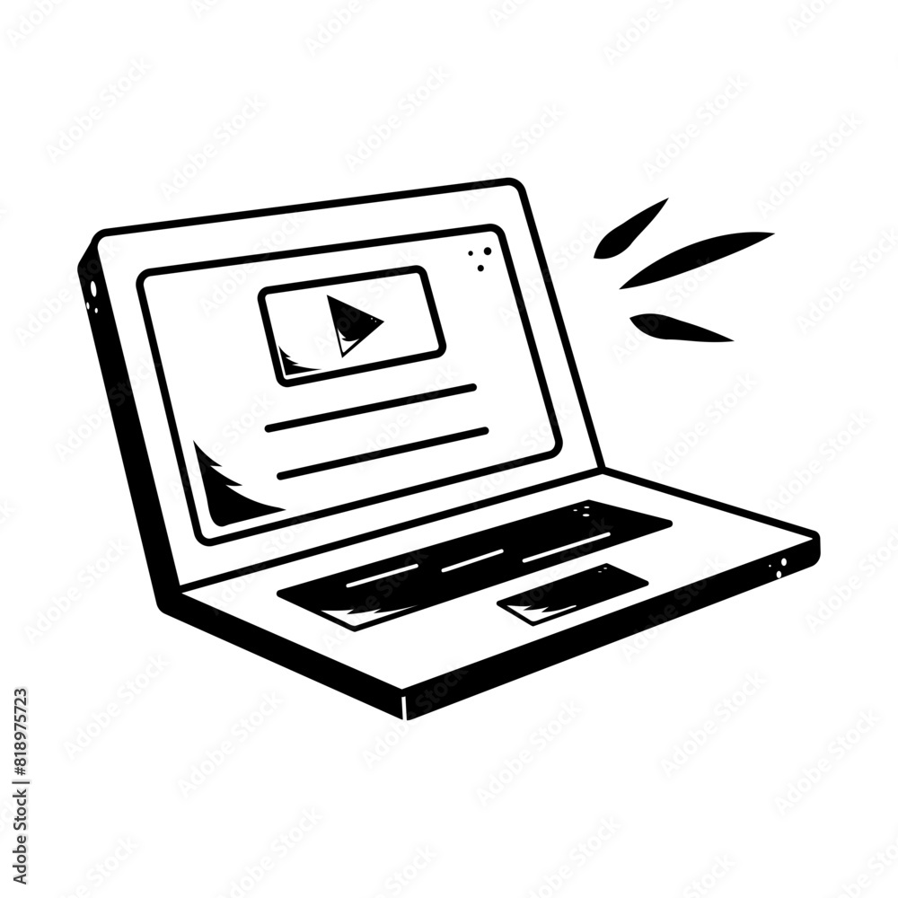 Visually appealing doodle icon of online video Visually appealing doodle icon of online video