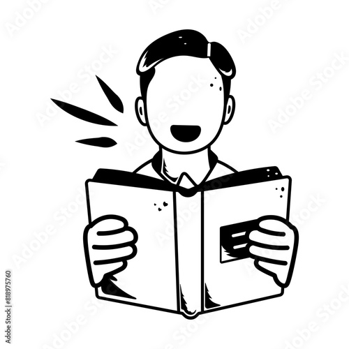 A drawing style icon of book reading 